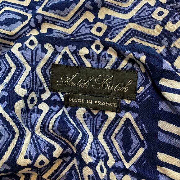 Antik Batik Wrap Womens OS One Size Blue Multi Printed Tassel Scarf Boho Shawl - Picture 7 of 9